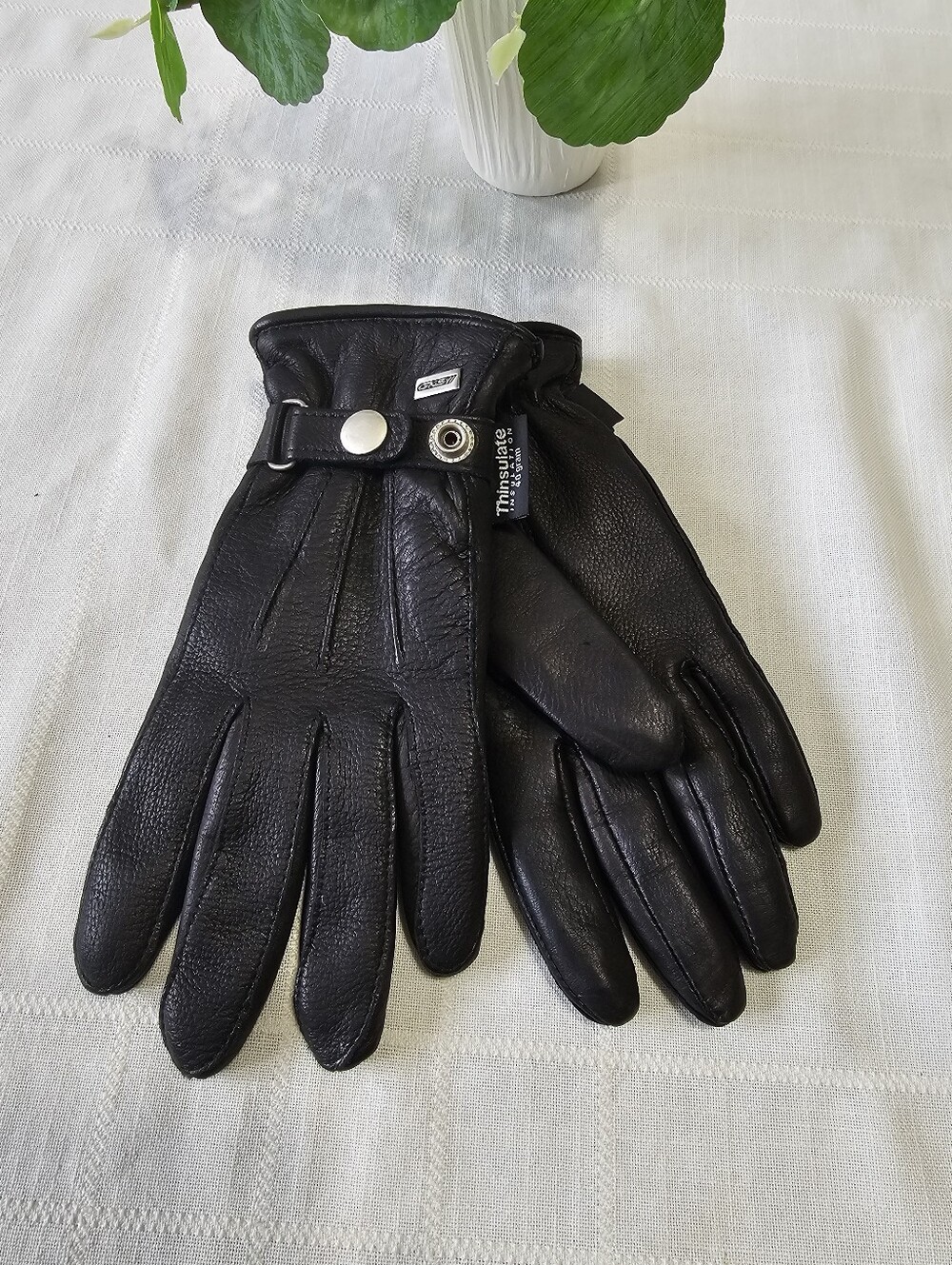 GKS II Black Deerskin Leather Thinsulate Insulated Gloves Size M - New